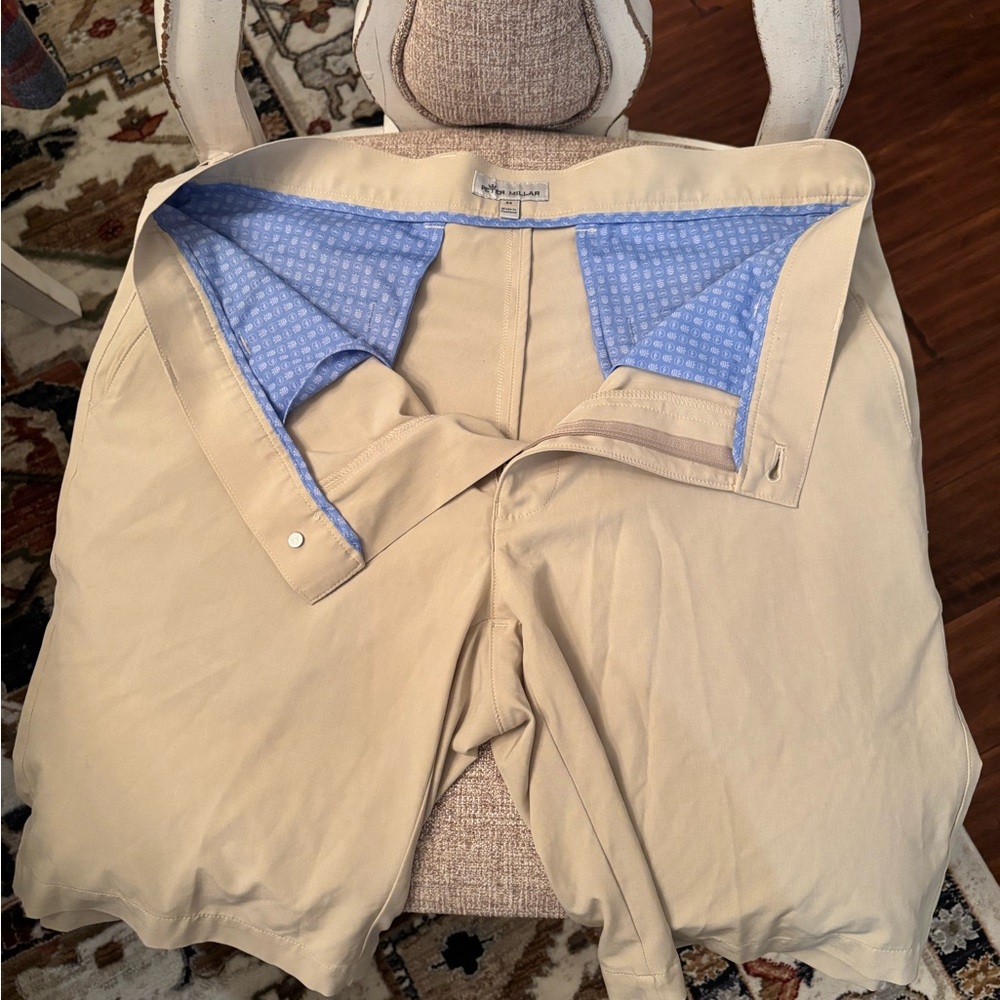 Peter Millar Beige Flat-Front Performance Shorts - image 3